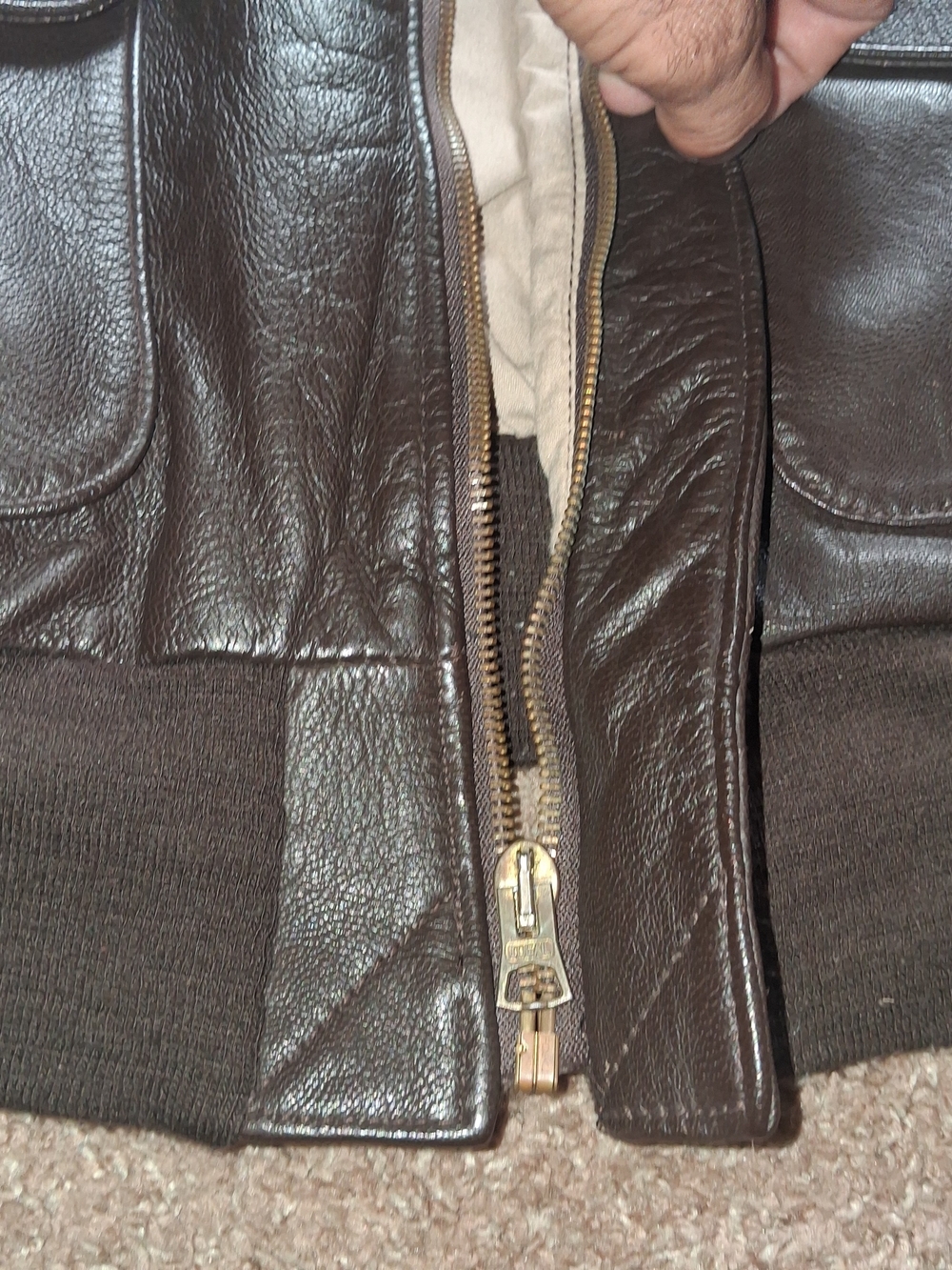 Vintage 90s Cooper Type A-2 Goatskin Leather NRA Flight Jacket Bomber-44 - Picture 13 of 16